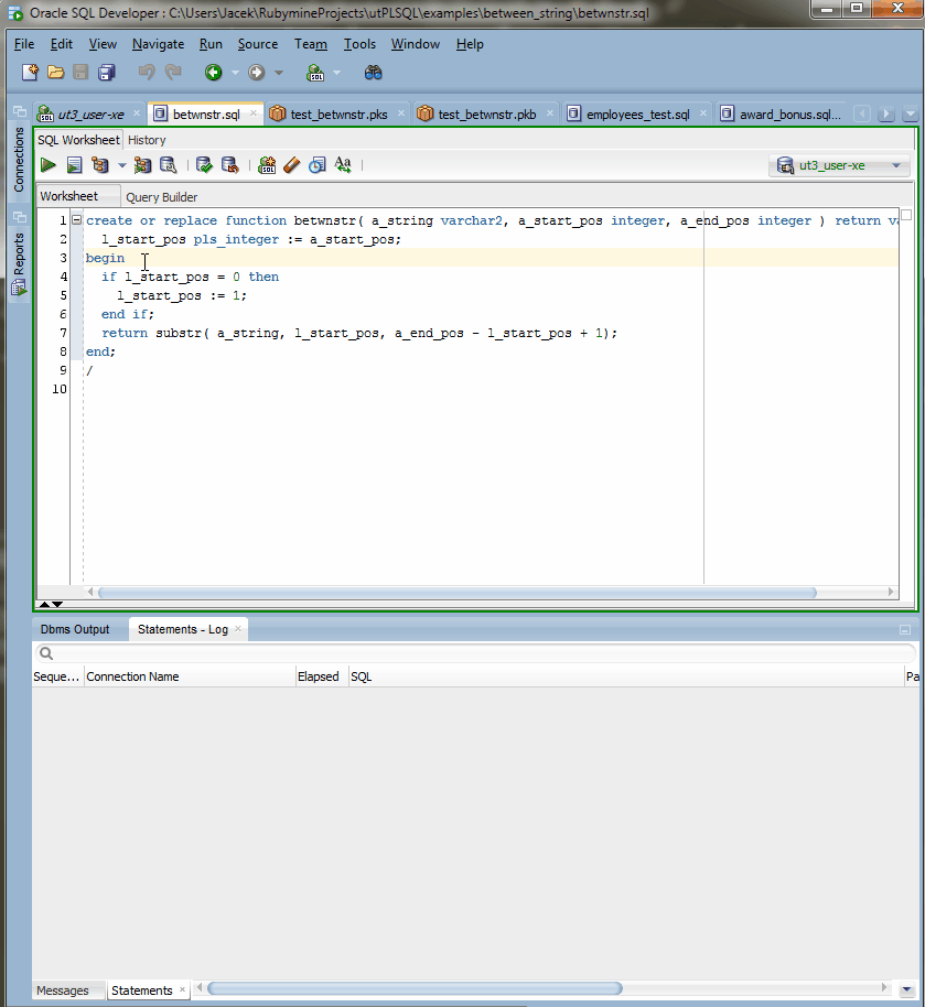 Index - utPLSQL